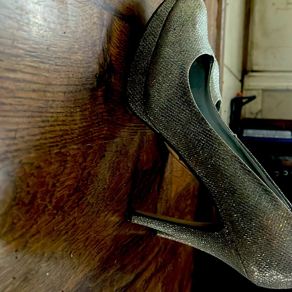 Silver high heels